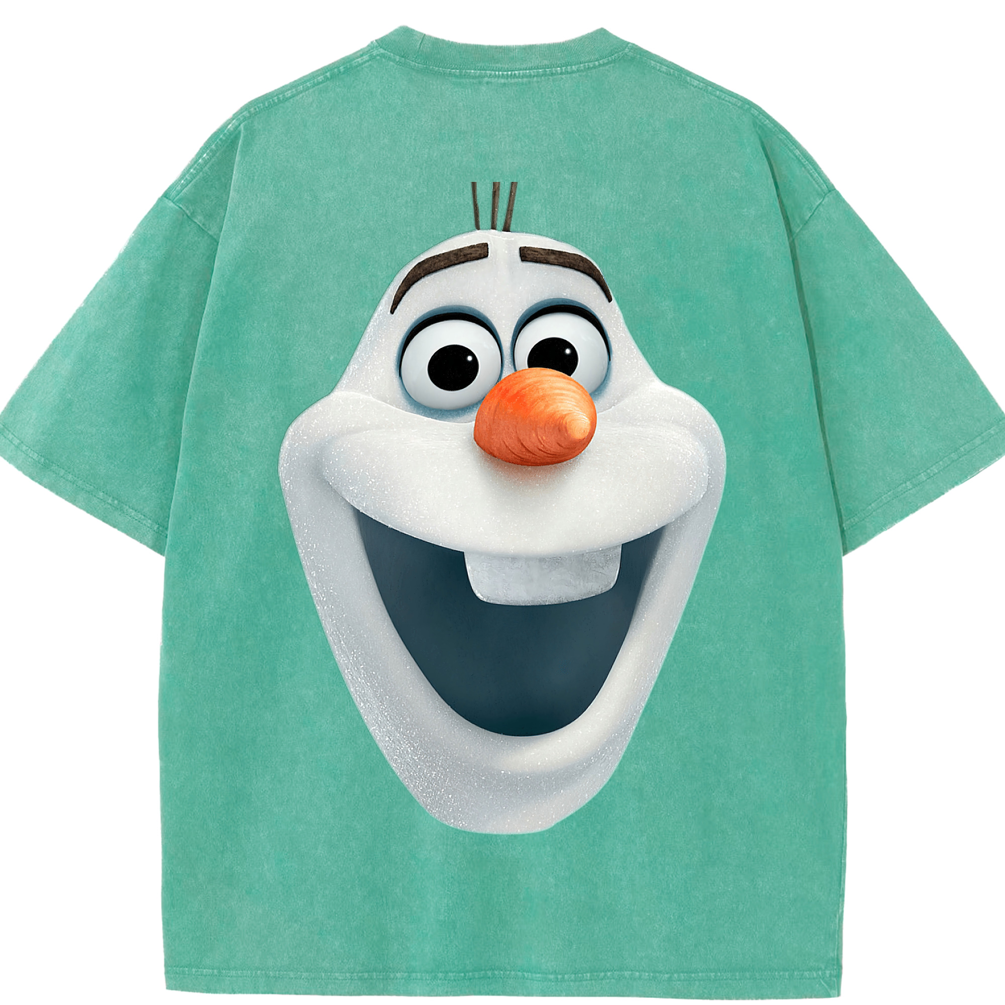 （画像用） アナと雪の女王 アンナ エルサ Frozen Anna Elsa 綿100% ヴィンテージ風 半袖Tシャツ（背面プリント）